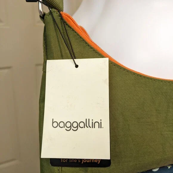 BAGGALLINI "Camo" Cargo Hobo/Crossbody Bag Green Scatter Lightweight Travel - Picture 5 of 5